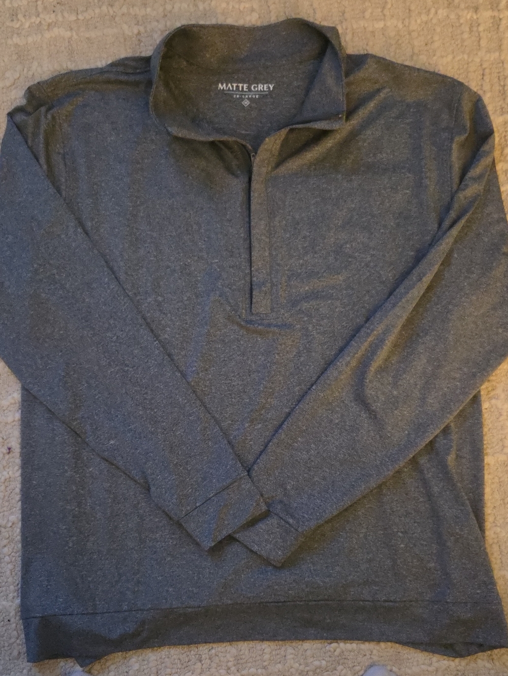 Matte Grey Men's Lightweight Quarter-Zip Shirt Jacket in Heather Charcoal
